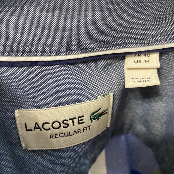 Men’s Lacoste casual button down long sleeved shirt. Size medium. - Picture 5 of 9
